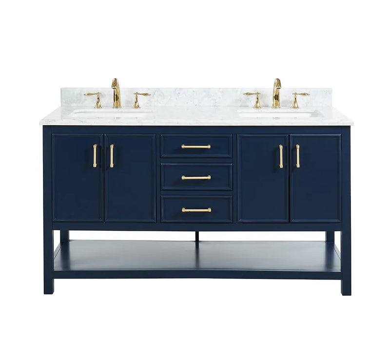 1.0 Manhattan 60" Vanity With Carrara Marble Top
