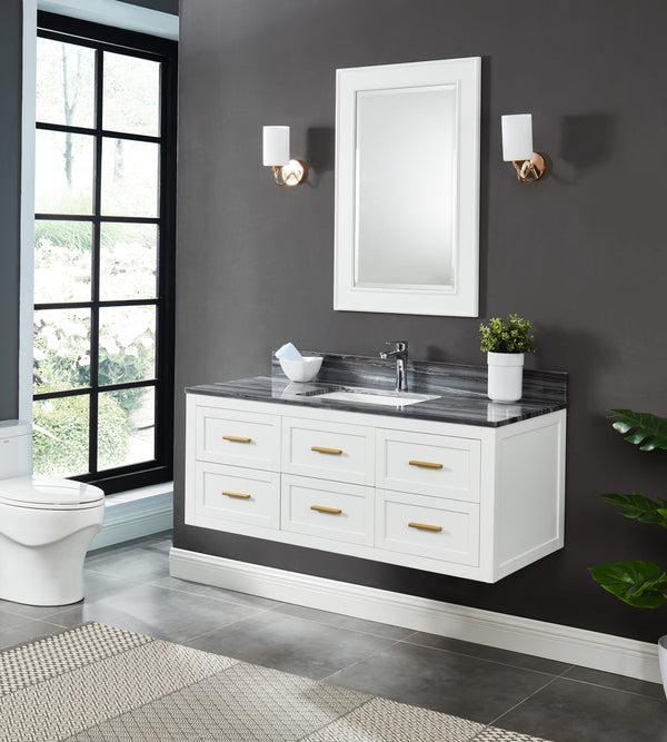 Ralph 48" Wall Mounted Vanity with Palissandro Blue Marble Top