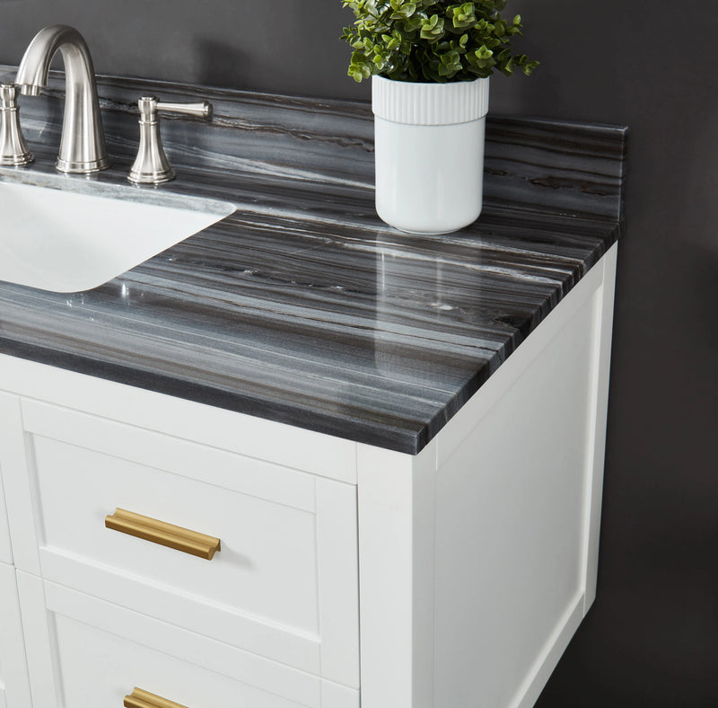 Ralph 48" Wall Mounted Vanity with Palissandro Blue Marble Top