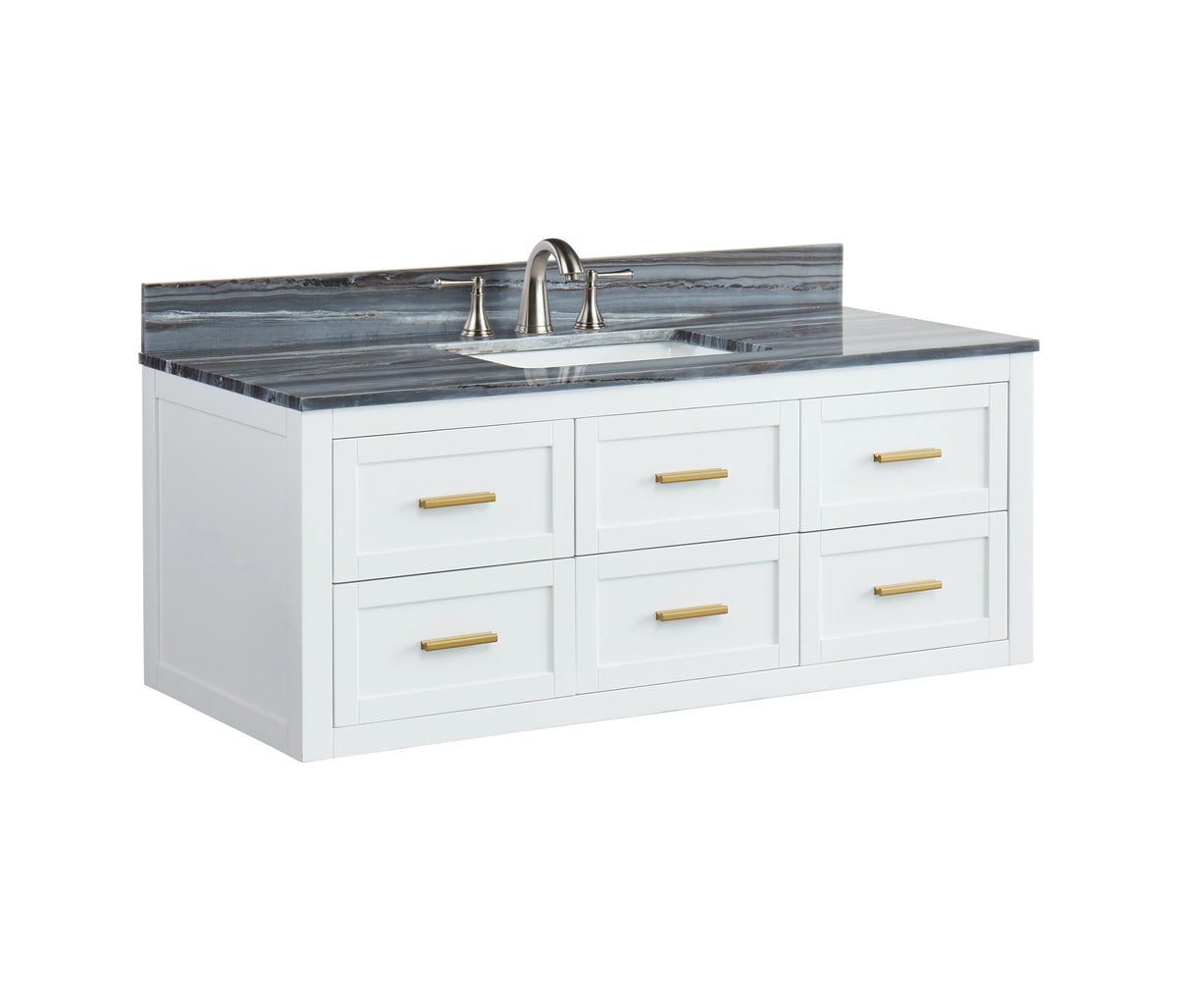 Ralph 48" Wall Mounted Vanity with Palissandro Blue Marble Top