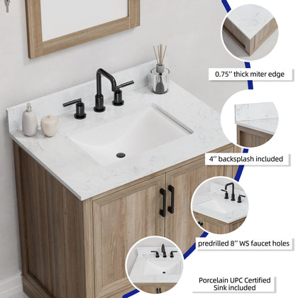 Retford 30" Vanity Family Set with Engineered Marble Top