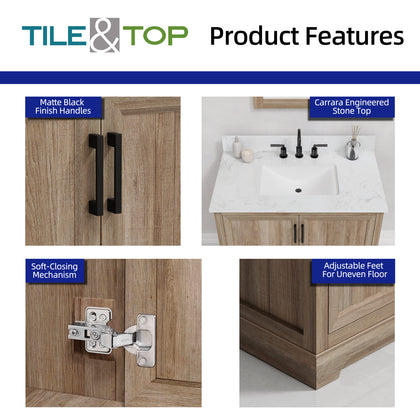 Retford 36" Vanity Family Set with Engineered Marble Top