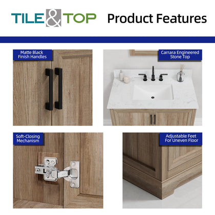 Retford 36" Vanity Family Set with Engineered Marble Top