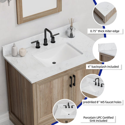 Retford 36" Vanity Family Set with Engineered Marble Top