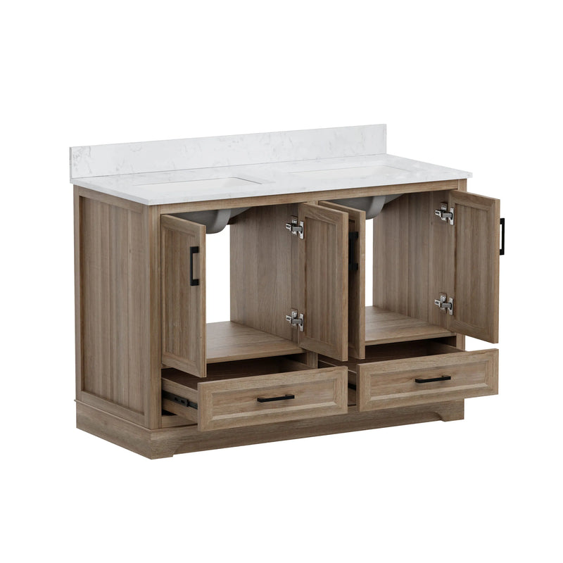Retford 48" Vanity Family Set with Engineered Marble Top