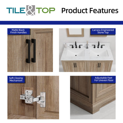 Retford 48" Vanity Family Set with Engineered Marble Top