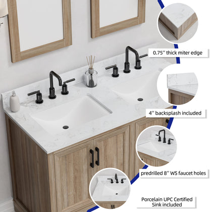 Retford 48" Vanity Family Set with Engineered Marble Top