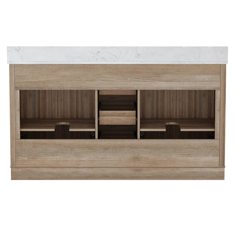 Retford 60" Vanity Family Set with Engineered Marble Top