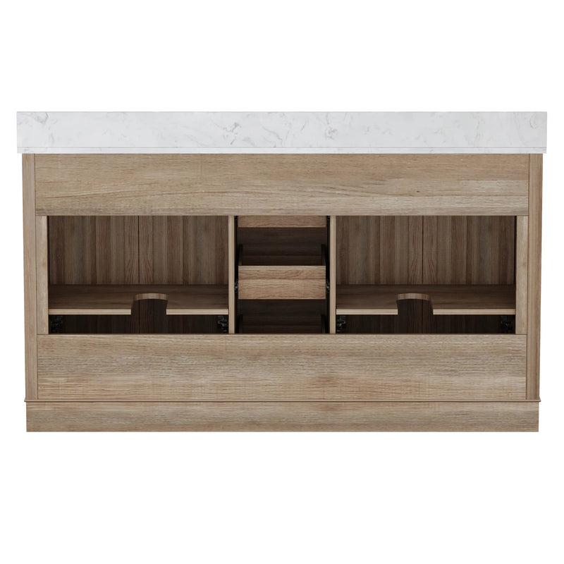 Retford 60" Vanity Family Set with Engineered Marble Top