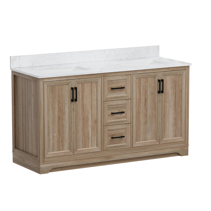 Retford 60" Vanity Family Set with Engineered Marble Top