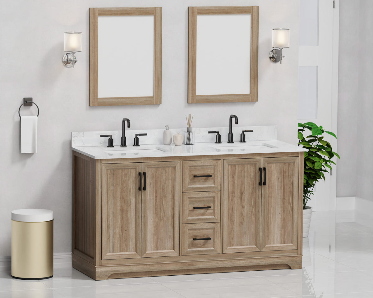 Retford 60" Vanity Family Set with Engineered Marble Top