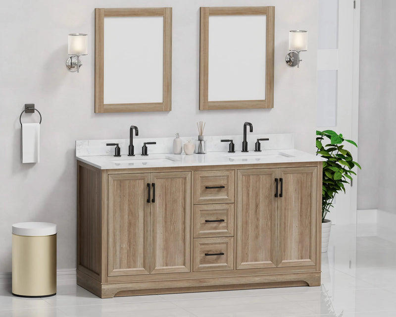 Retford 60" Vanity Family Set with Engineered Marble Top