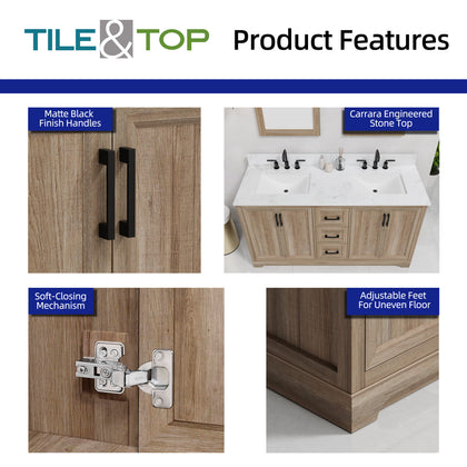 Retford 60" Vanity Family Set with Engineered Marble Top