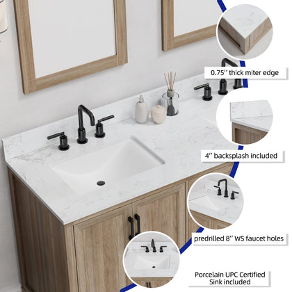Retford 60" Vanity Family Set with Engineered Marble Top