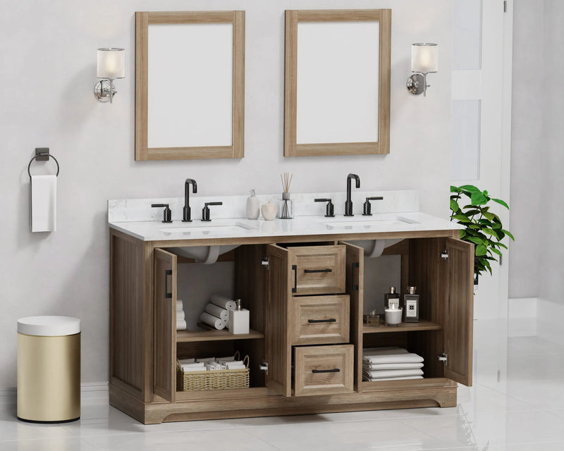 Retford 60" Vanity Family Set with Engineered Marble Top