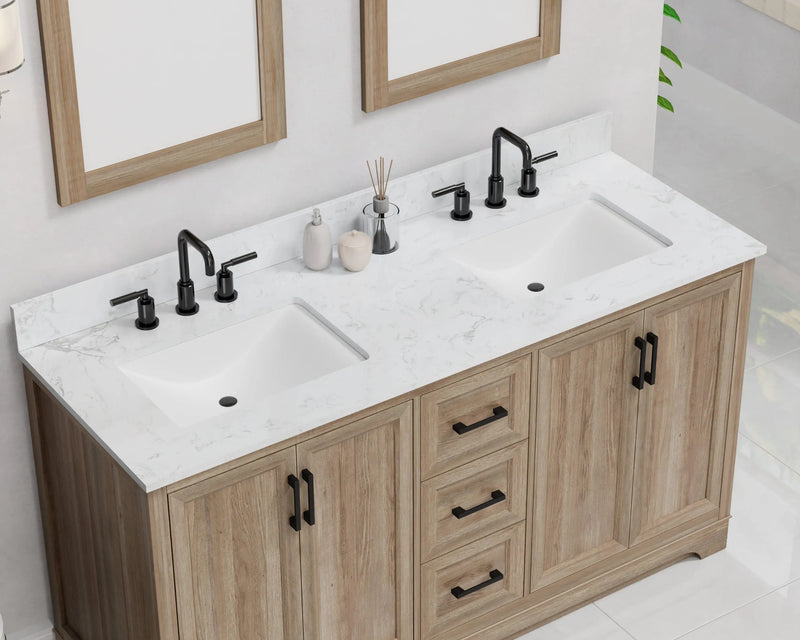 Retford 60" Vanity Family Set with Engineered Marble Top