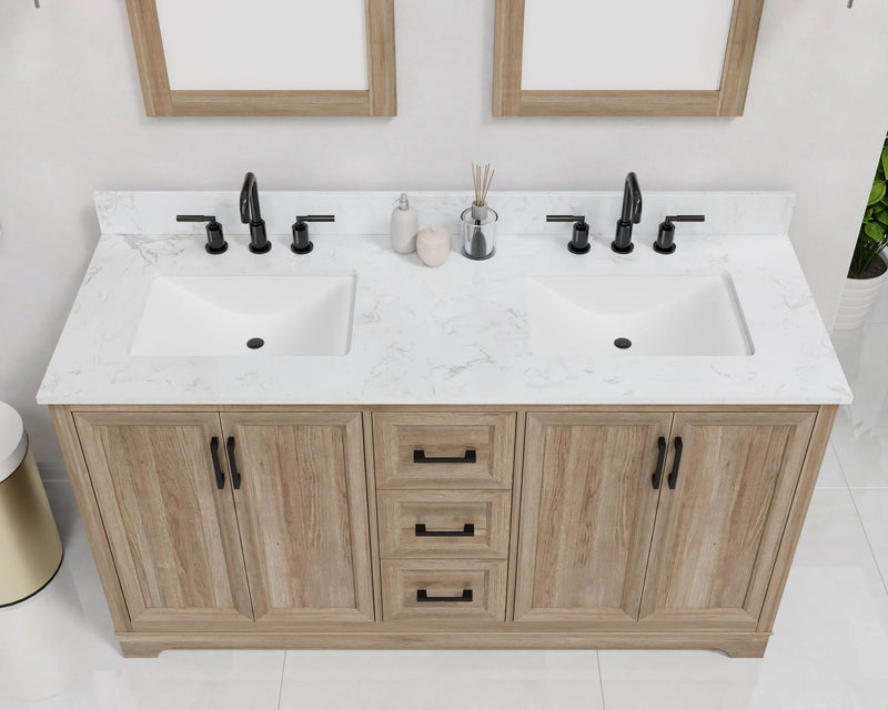Retford 60" Vanity Family Set with Engineered Marble Top