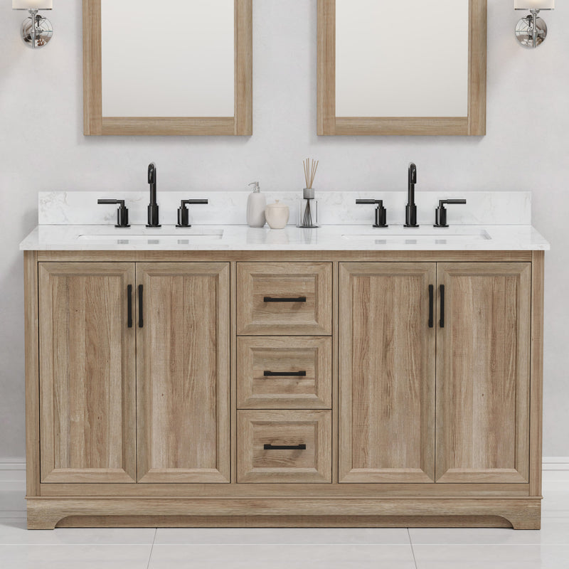 Retford 60" Vanity Family Set with Engineered Marble Top