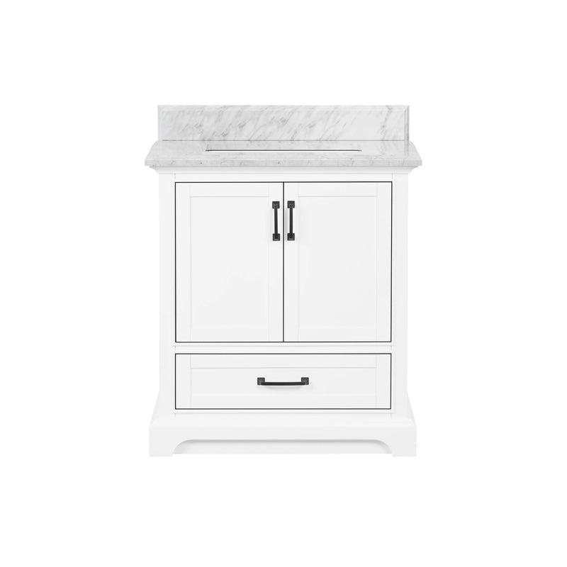 Rhoda 30" Vanity Set with Luxurious Carrara Marble Top