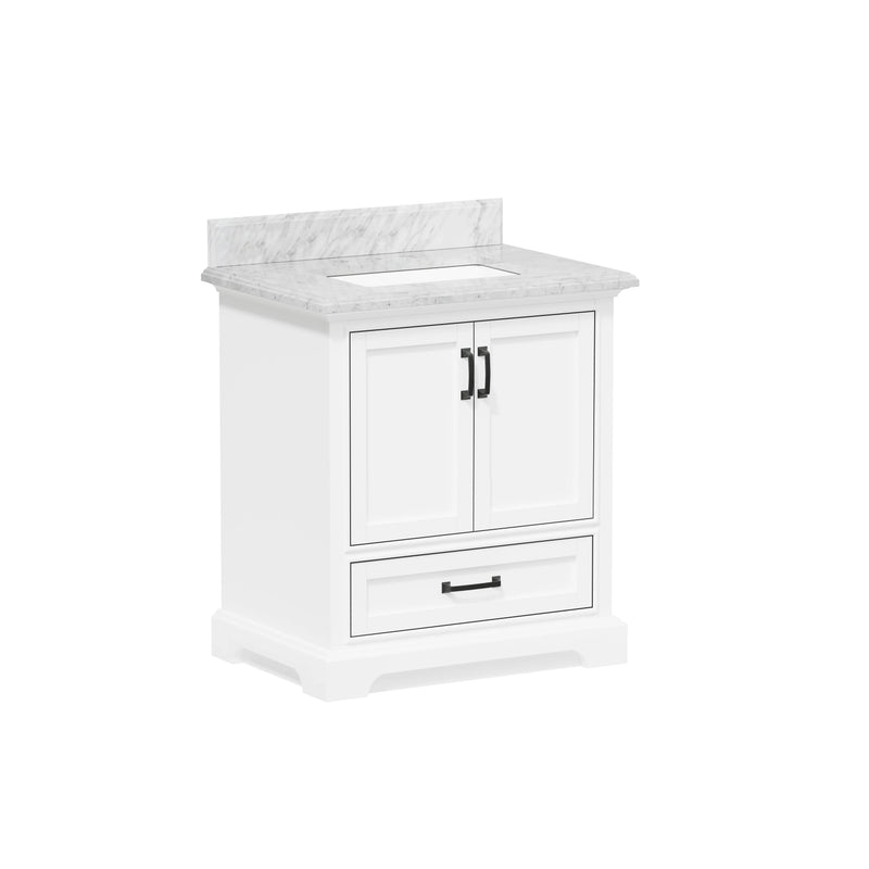 Rhoda 30" Vanity Set with Luxurious Carrara Marble Top