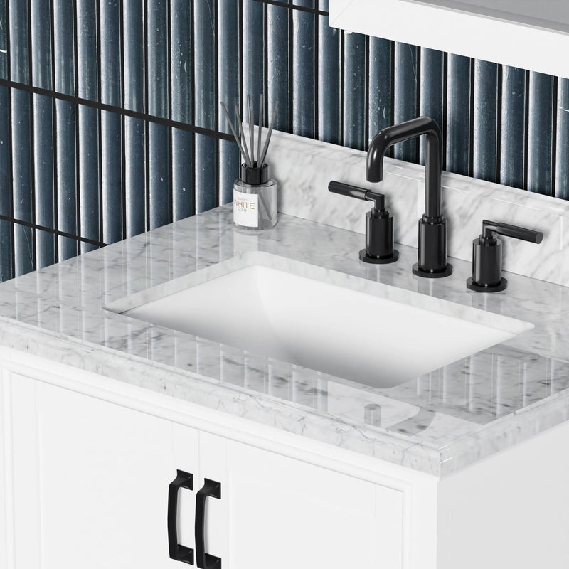 Rhoda 30" Vanity Set with Luxurious Carrara Marble Top