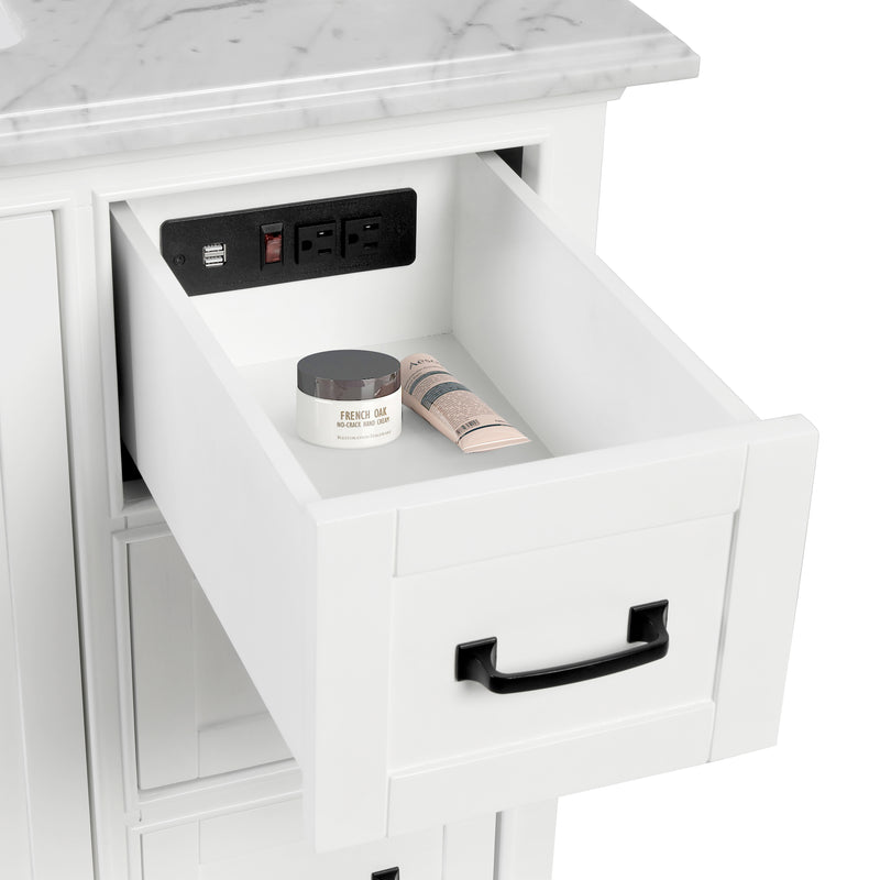 Rhoda 36" Vanity Set with Luxurious Carrara Marble Top