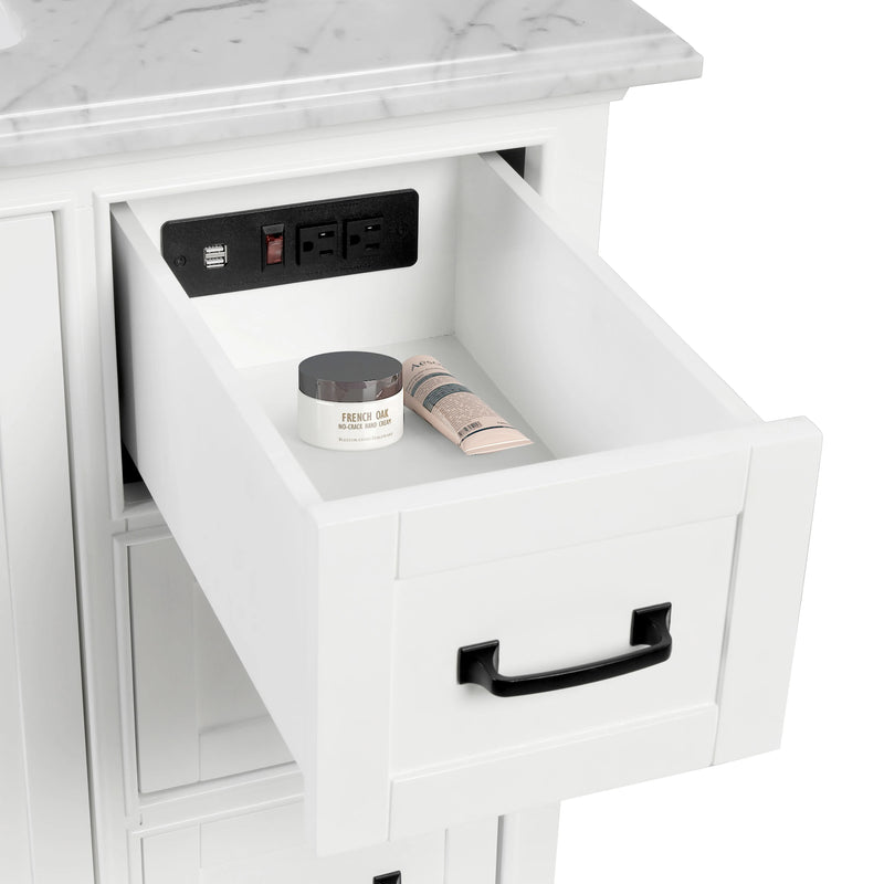 Rhoda 36" Vanity Set with Luxurious Carrara Marble Top