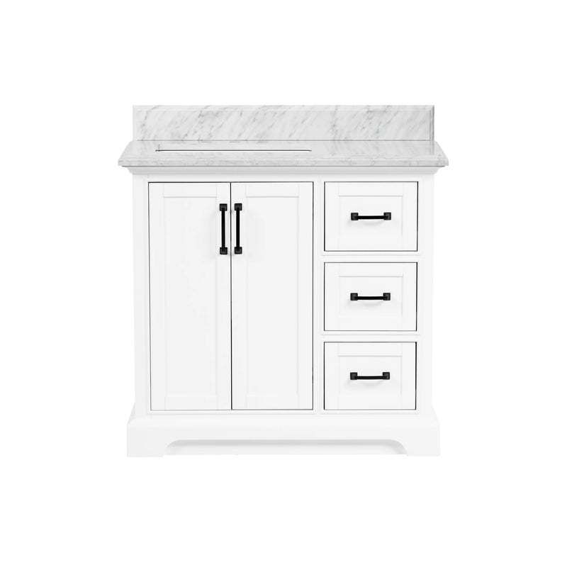 Rhoda 36" Vanity Set with Luxurious Carrara Marble Top