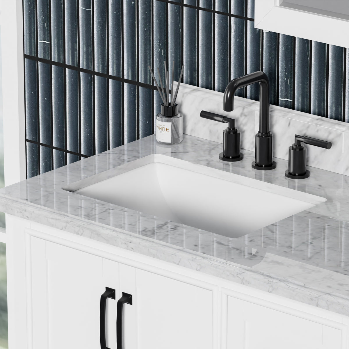 Rhoda 36" Vanity Set with Luxurious Carrara Marble Top