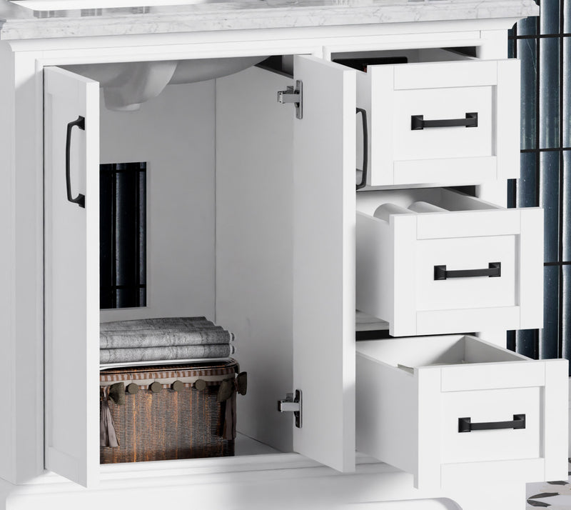 Rhoda 36" Vanity Set with Luxurious Carrara Marble Top