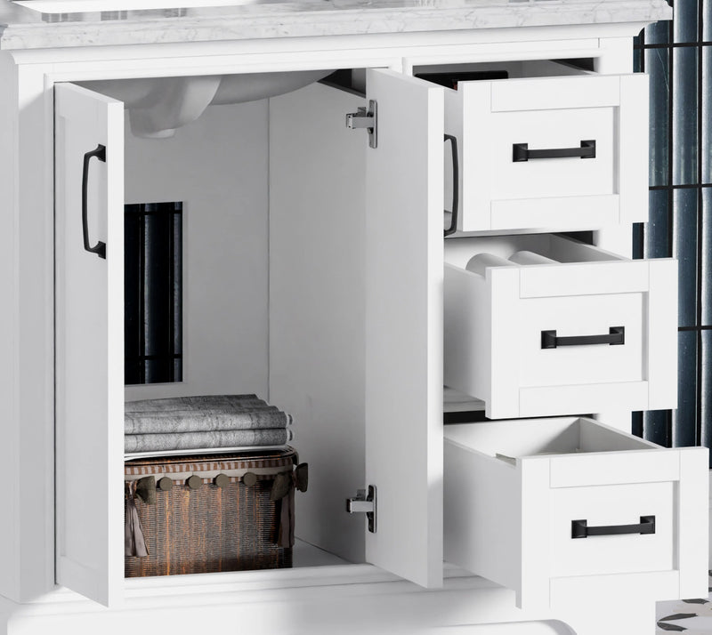 Rhoda 36" Vanity Set with Luxurious Carrara Marble Top