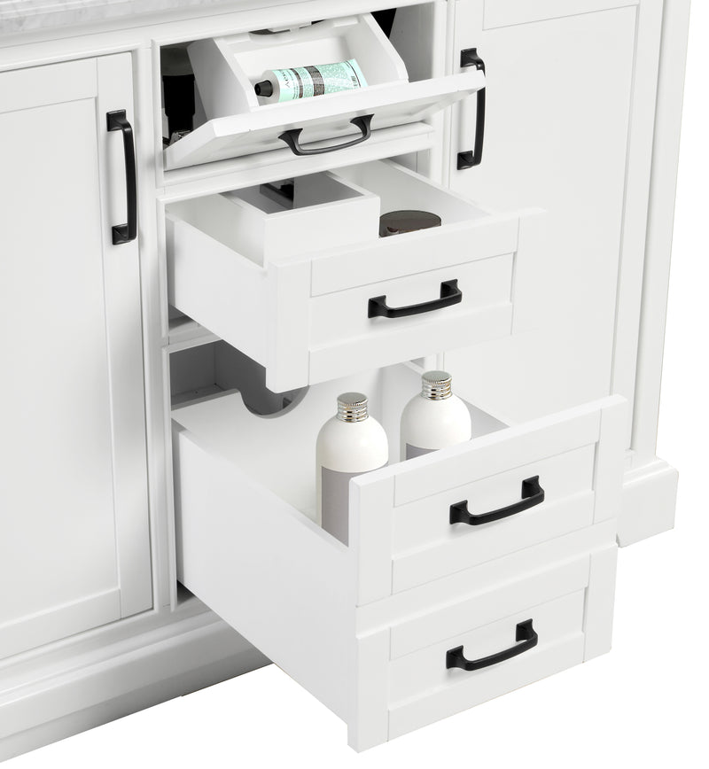 Rhoda 48" Vanity Set with Luxurious Carrara Marble Top