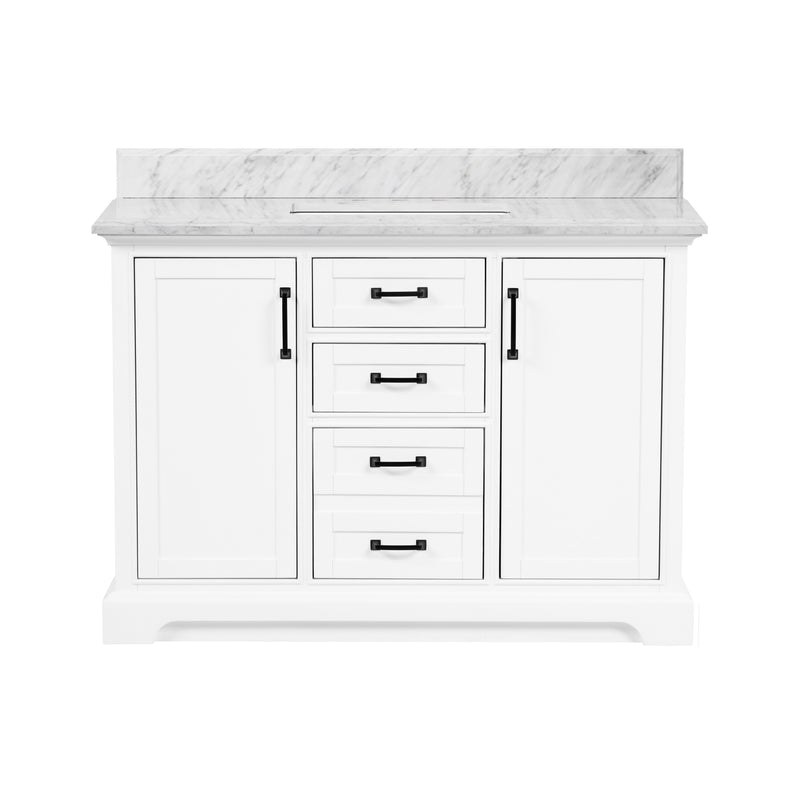 Rhoda 48" Vanity Set with Luxurious Carrara Marble Top