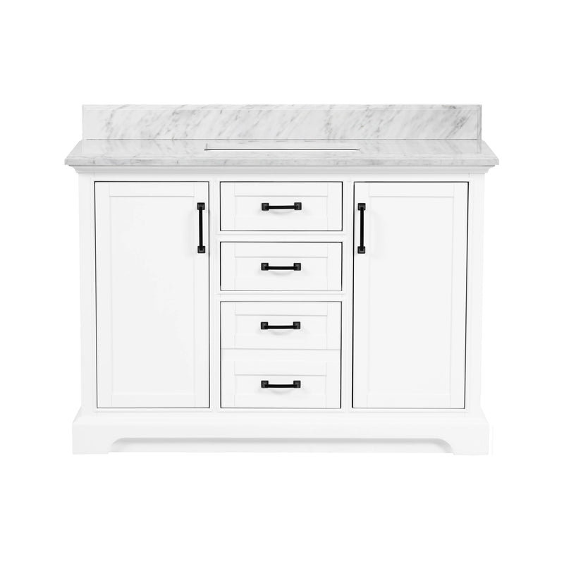 Rhoda 48" Vanity Set with Luxurious Carrara Marble Top