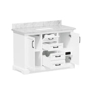 Rhoda 48" Vanity Set with Luxurious Carrara Marble Top