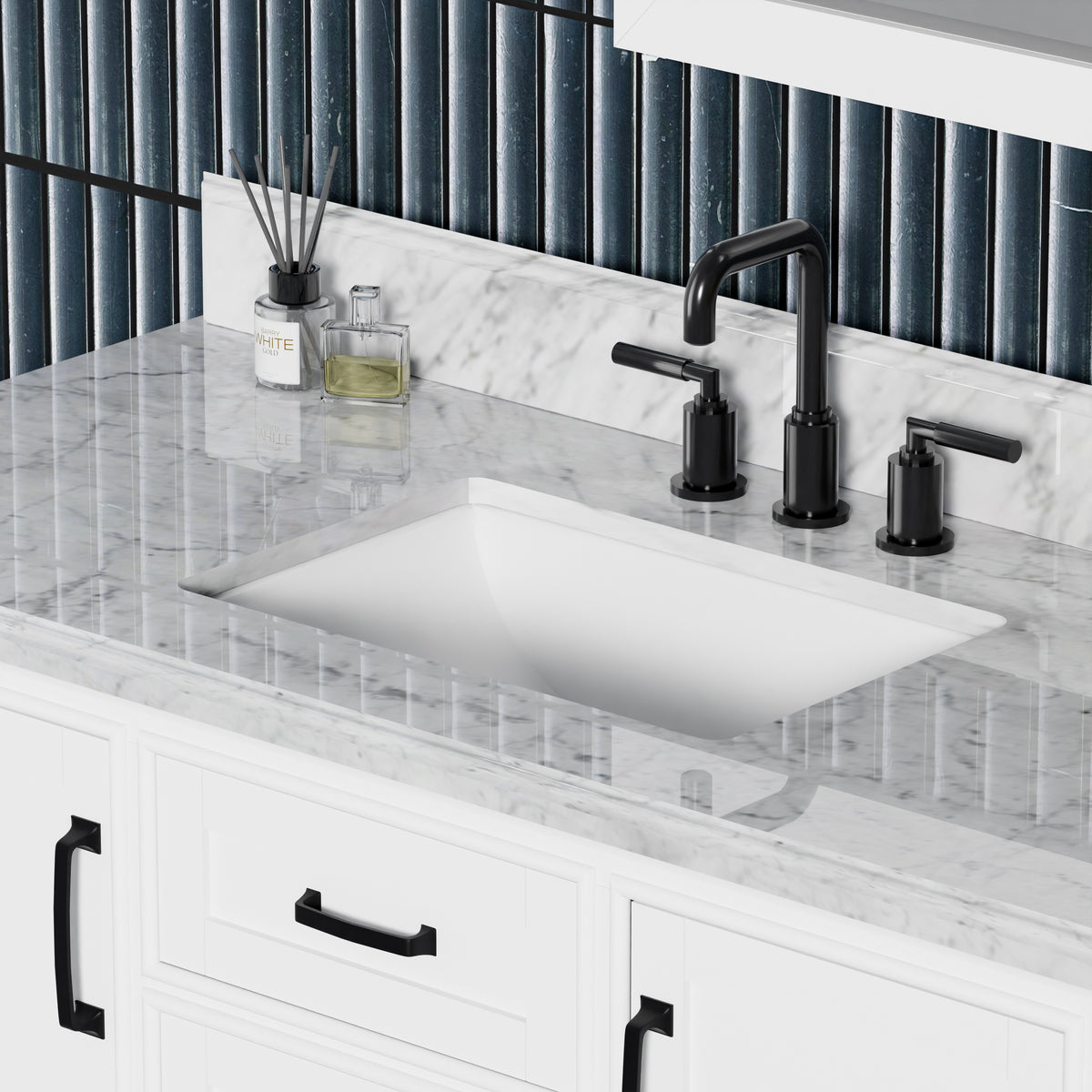 Rhoda 48" Vanity Set with Luxurious Carrara Marble Top