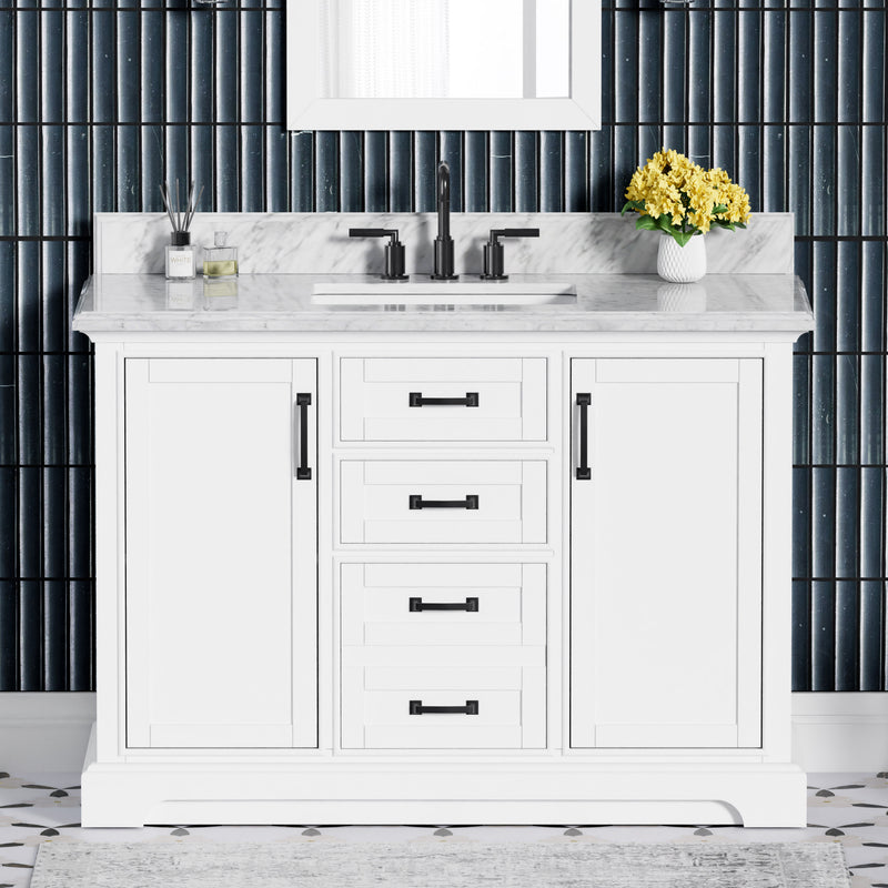 Rhoda 48" Vanity Set with Luxurious Carrara Marble Top