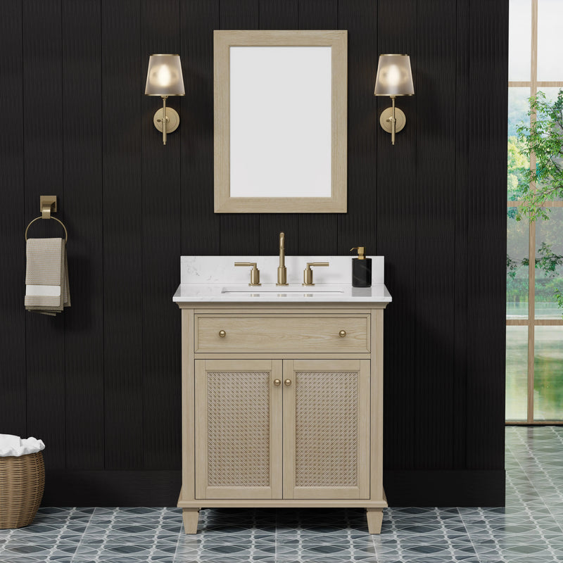 Ronnie 30" Vanity Set with White Carrara Quartz Top