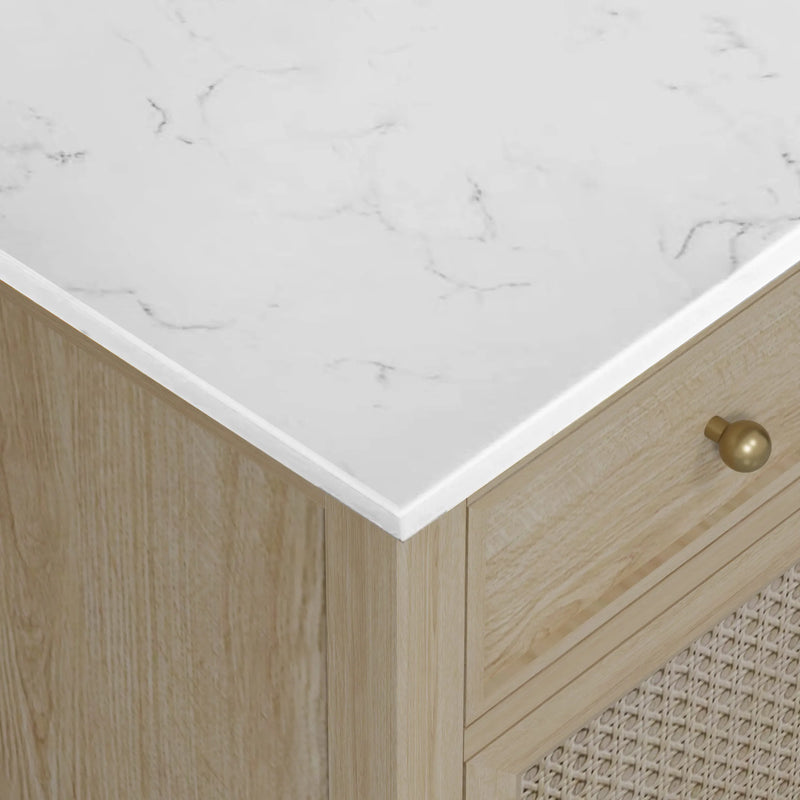 Ronnie 30" Vanity Set with White Carrara Quartz Top