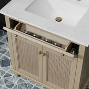 Ronnie 30" Vanity Set with White Carrara Quartz Top