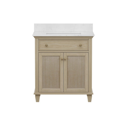 Ronnie 30" Vanity Set with White Carrara Quartz Top
