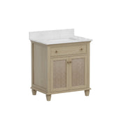 Ronnie 30" Vanity Set with White Carrara Quartz Top