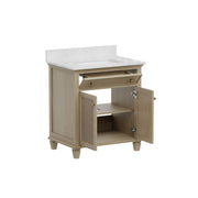 Ronnie 30" Vanity Set with White Carrara Quartz Top