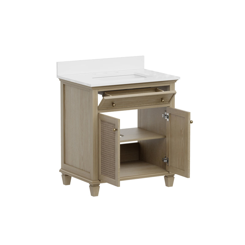 Ronnie 30" Vanity Set with Pure White Quartz top
