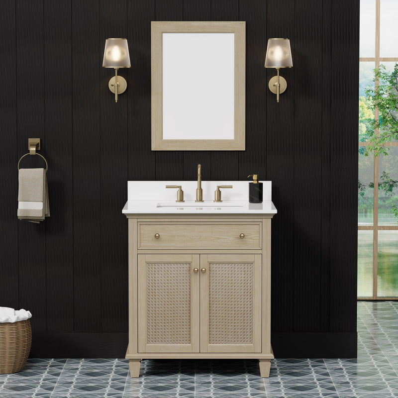 Ronnie 30" Vanity Set with Pure White Quartz top