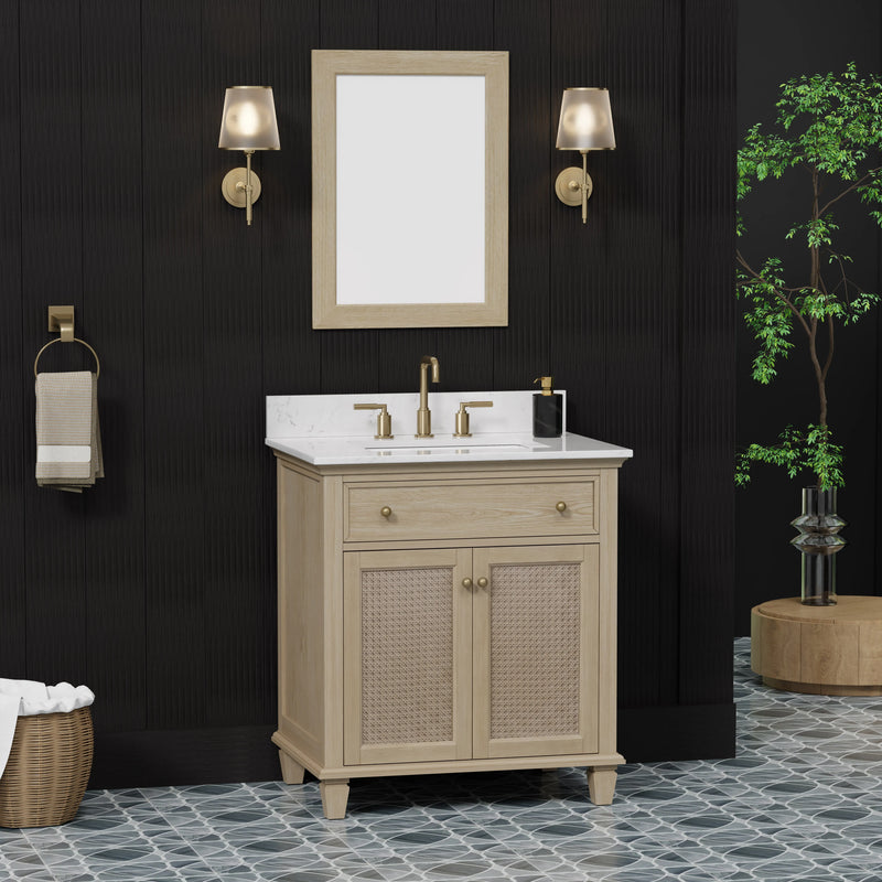Ronnie 30" Vanity Set with White Carrara Quartz Top