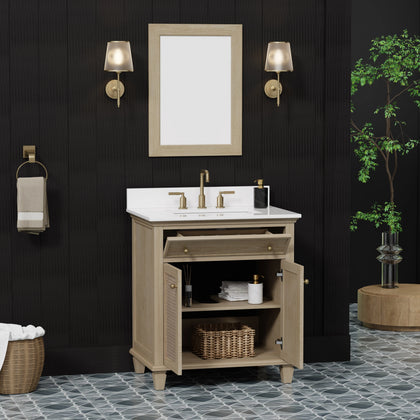 Ronnie 30" Vanity Set with Pure White Quartz top