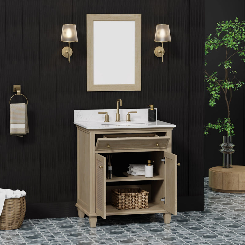 Ronnie 30" Vanity Set with White Carrara Quartz Top