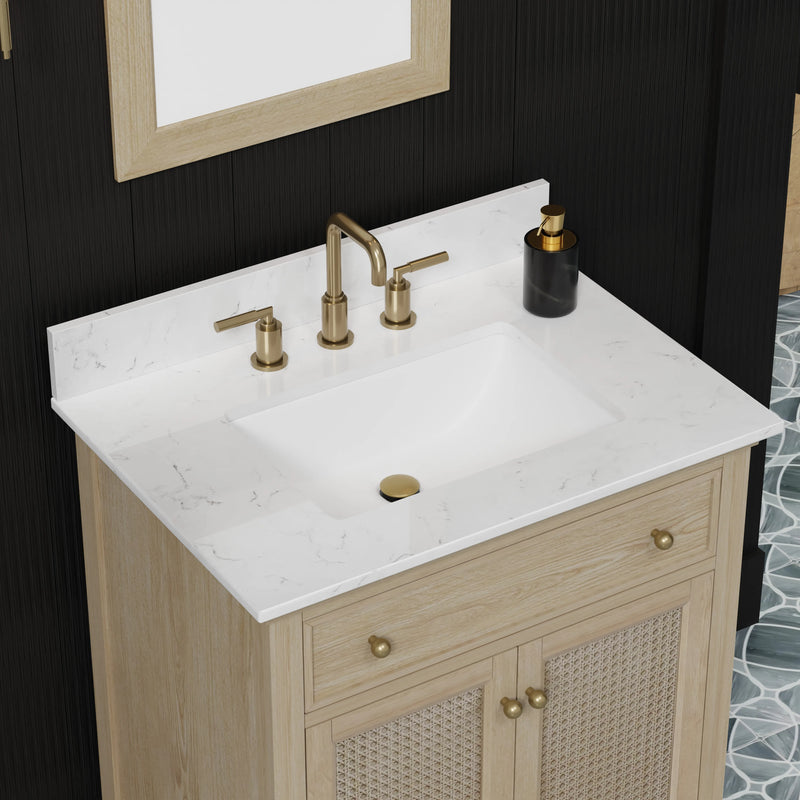 Ronnie 30" Vanity Set with White Carrara Quartz Top