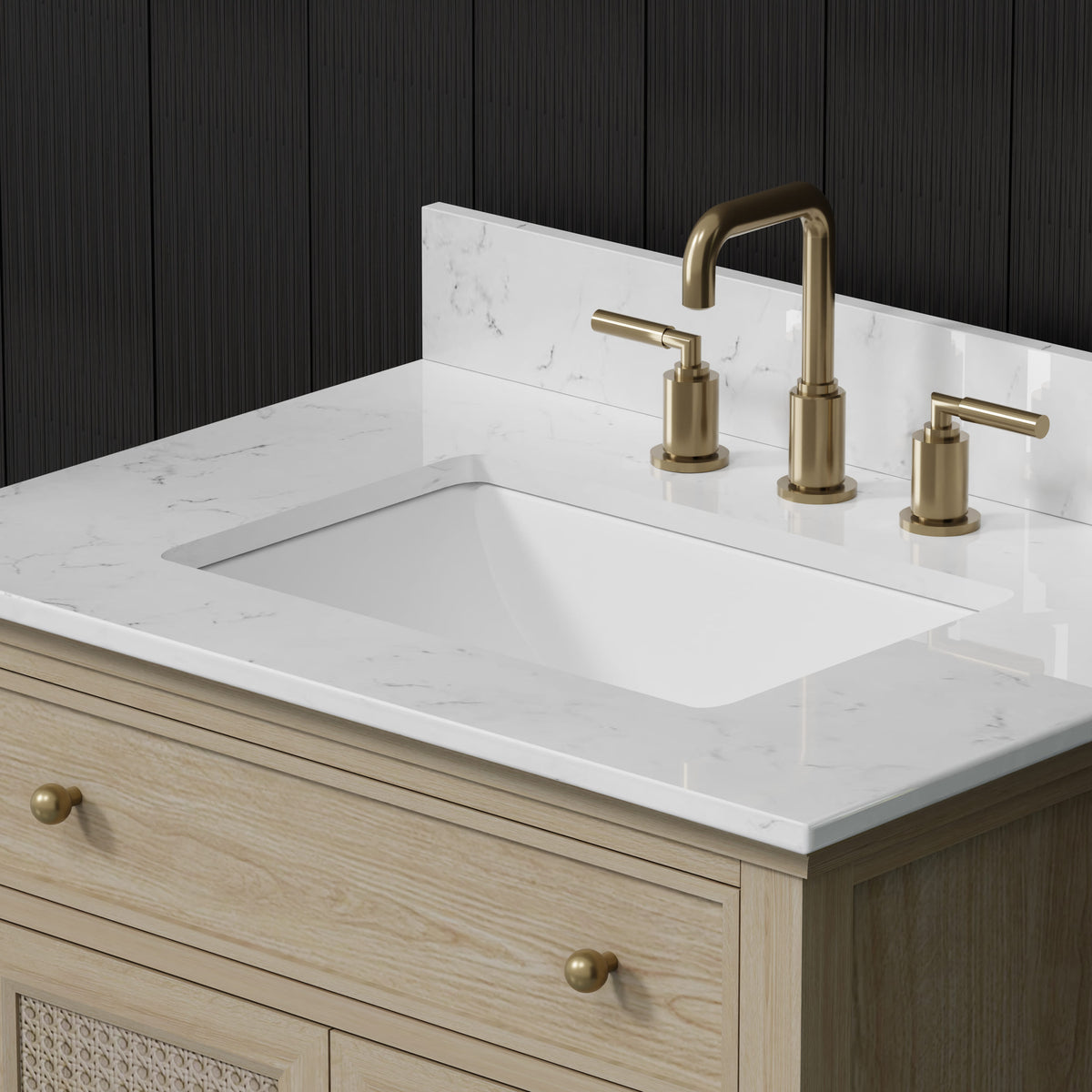 Ronnie 30" Vanity Set with White Carrara Quartz Top